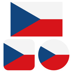 Set of icons with Czech Republic flag