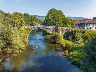 Fototapeta na wymiar Medieval Bridge of San Clodio, Ourense