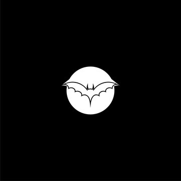 Bat illustration logo icon isolated on dark background