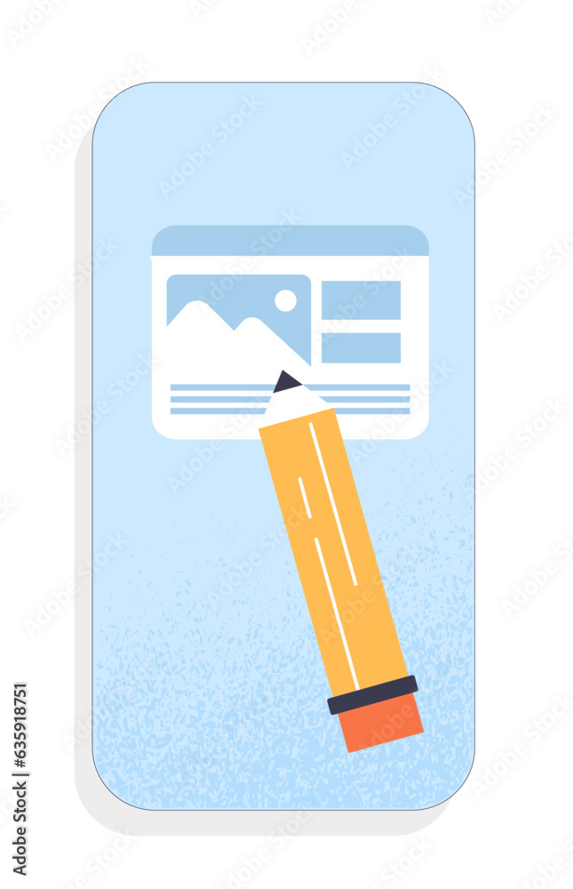 Poster mobile app development concept. interface for program and applications, software. ui and ux. pencil 