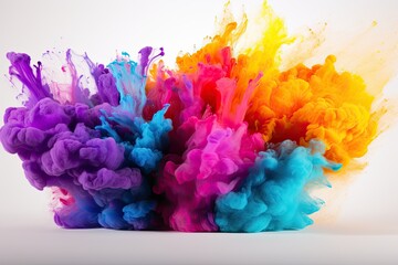 Colored powder explosion. Paint Colorful rainbow