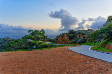 Winding Trail of the Runyon Canyon at Sunset