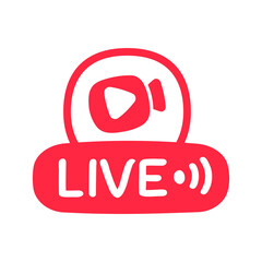 social media live broadcast icon streaming video online meeting