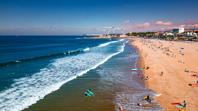 Praia Carcavelos Portugal Lisboa Ver&atilde;o Europa Cascais Surf Ondas Mar Oceano Atl&acirc;ntico Ondas Azul Verde Paisagem Natural Natureza Portugu&ecirc;s Portugal Marginal Freguesia Portuguesa Forte S&atilde;o Juli&atilde;o Barra