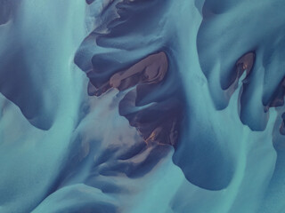 Drone Over Braided River And Estuary