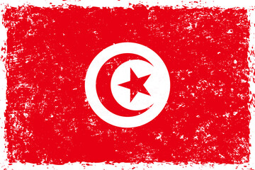 Tunisia flag in grunge distressed style