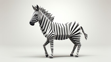 Fototapeta na wymiar a zebra is standing in the middle of a white background. generative ai