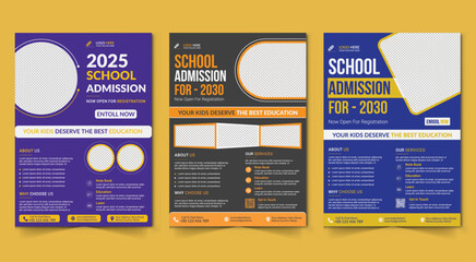 a bundle of 4 templates of a4 flyer, Kids Childrens back to school
education admission flyer poster layout, book cover, leaflet, poster, brochure, template
Back to school party poster. School dance 