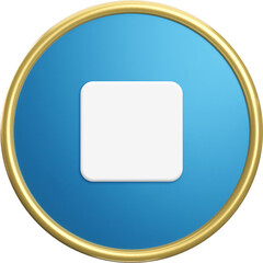 Stop Button 3D Icon