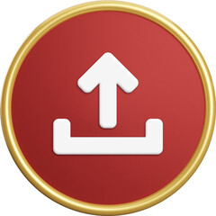 Upload Button 3D Icon