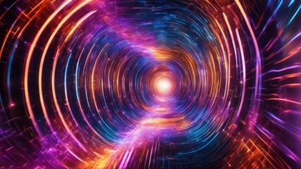 Fototapeta premium Abstract art concept, space-time quantum tunnel made of dark matter allowing teleportation in the universe