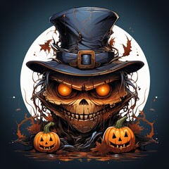 Illustration of jack o lantern . Halloween concept
