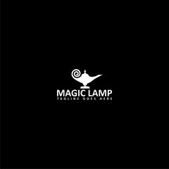Magic lamp logo template icon isolated on dark background
