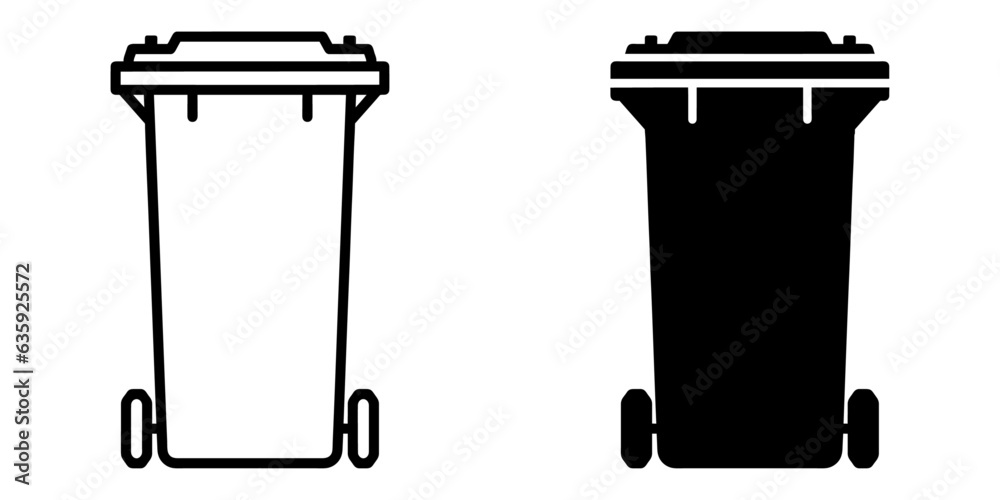 Fototapete ofvs448 outlinefilledvectorsign ofvs - garbage can vector icon . rubbish bin sign . front view . iso