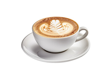 Coffee cappuccino isolated on white transparent background PNG