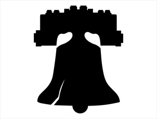 Liberty bell silhouette vector art - obrazy, fototapety, plakaty