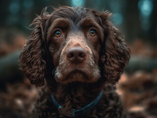 American Water Spaniel dog created with Generative AI technology