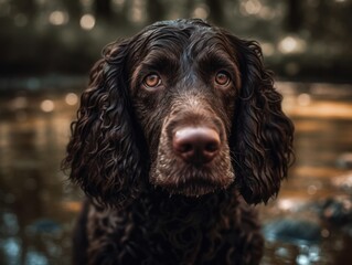 American Water Spaniel dog created with Generative AI technology