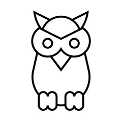 owl icon, sign, symbol in line style