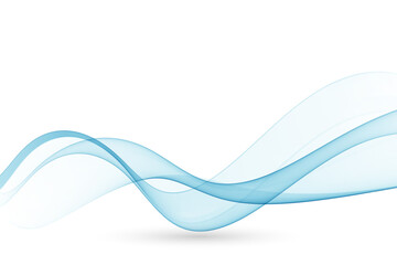 Blue smoke wave on a white background.