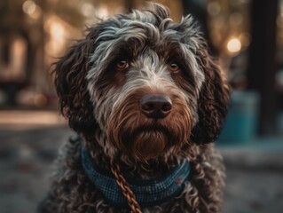 Barbet dog created with Generative AI technology