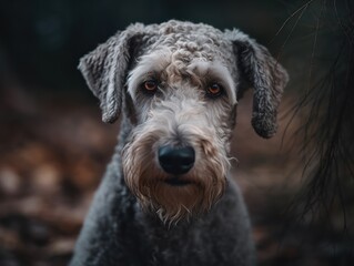 Bedlington Terrier dog created with Generative AI technology