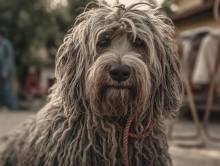 Bergamasco dog created with Generative AI technology