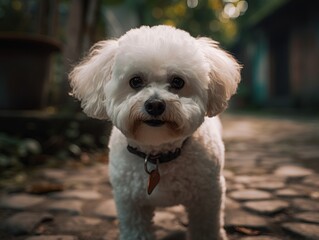 Bichon Frise dog created with Generative AI technology
