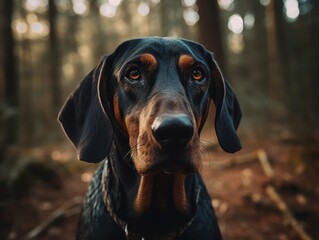 Black and Tan Coonhound dog created with Generative AI technology
