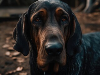 Black Bloodhound dog created with Generative AI technology