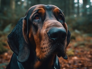Black Bloodhound dog created with Generative AI technology