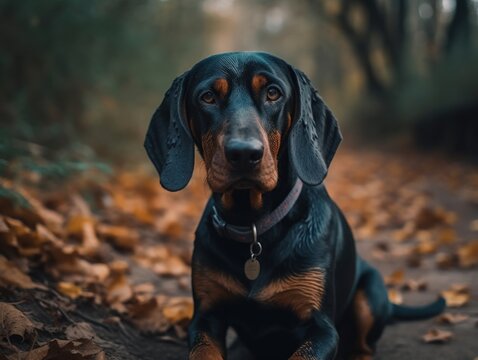 Black and Tan Coonhound dog created with Generative AI technology