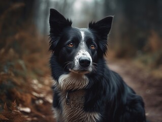 Border Collie dog created with Generative AI technology