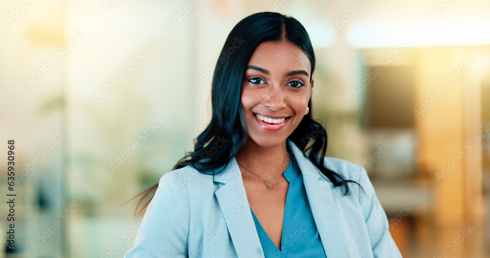 Canvas Prints Successful female executive typing or reading an email. Confident business woman using a computer at work. Selective focus on beautiful lady sitting in an office chair, smiling.