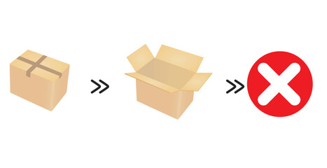 Closed and open box. vector