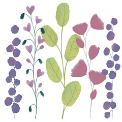 Watercolor floral illustration. Digital watercolor.