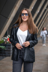 Portrait of a young beautiful brunette woman