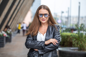 Portrait of a young beautiful brunette woman