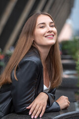 Portrait of a young beautiful brunette woman