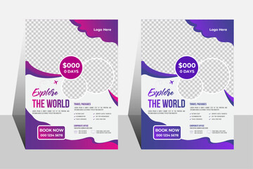 Travel Promotion flyer design template for travel agency.	