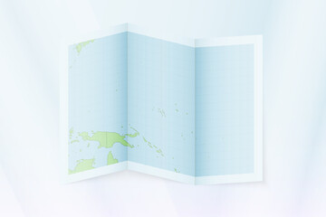 Marshall Islands map, folded paper with Marshall Islands map.