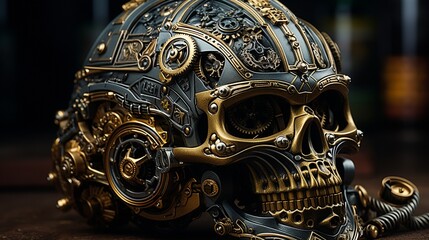 Iron skull with an engine.