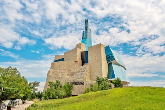 The Canadian Museum for Human Rights, opened in 2014, won awards for its architecture, Winnipeg, Manitoba, Canada, North America
