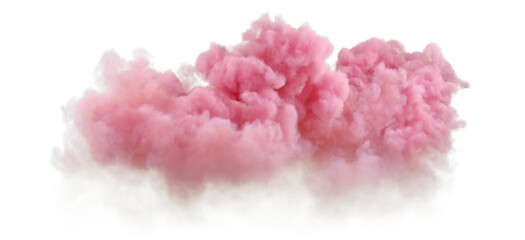 Twilight pink clouds floating on transparent backgrounds 3d render png