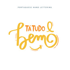 Lettering portuguese brasilian september yellow with ornaments hand drawn