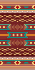 Southwest western design style in a seamless repeat pattern - Vector Illustration