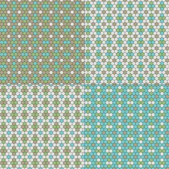 hexagon seamless abstract tile patterns blue tan green