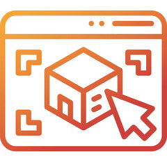 3d design gradient line icon