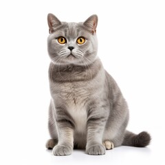 Fototapeta premium English short hair cat isolated on white