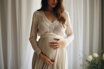 Captivating Maternity Moment: Belly Close-up